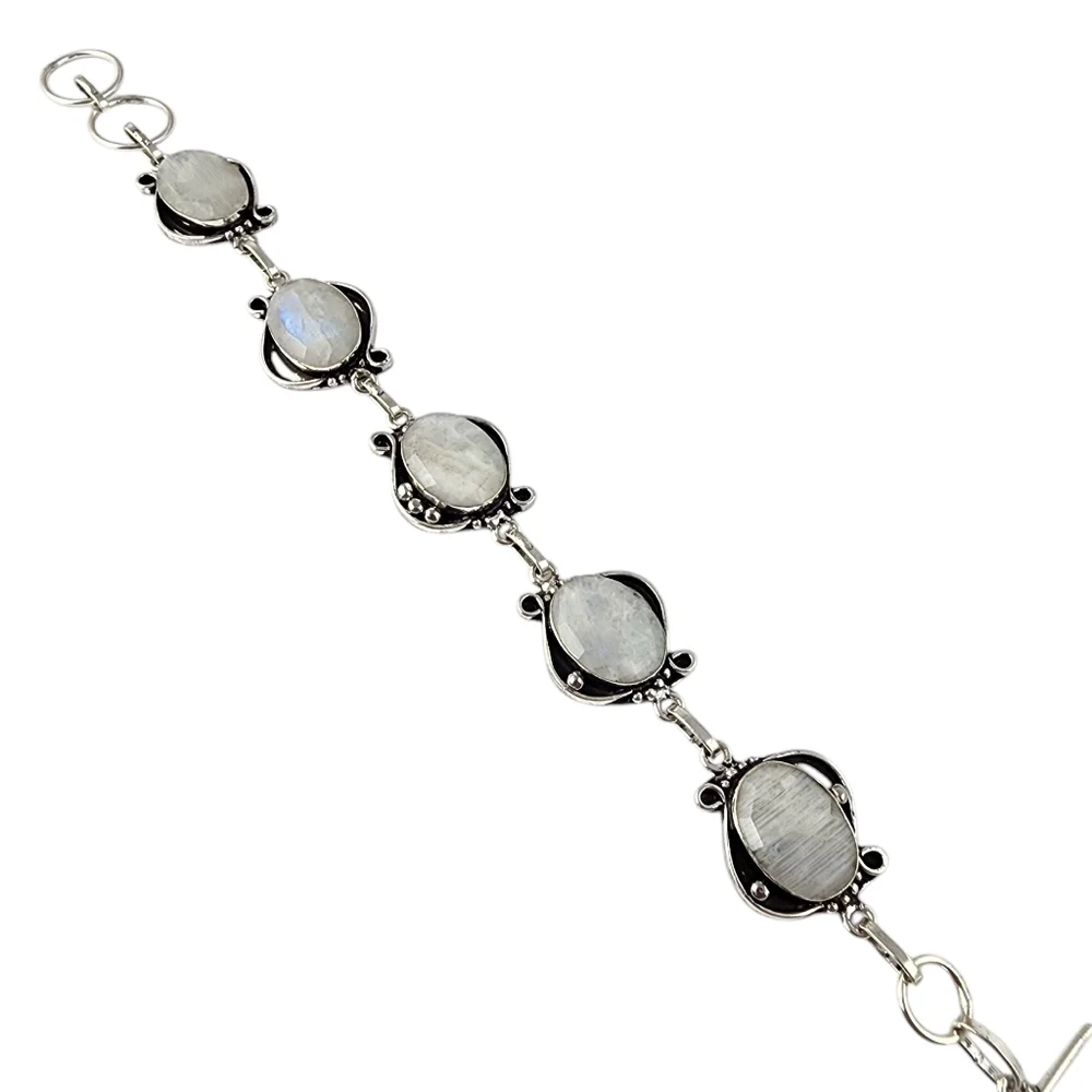 Artisan Silver Moonstone Link Bracelet